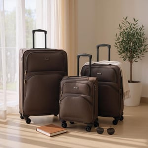 Erweiterbare, weiche, braune, leichte Koffer mit 8 Rädern, Reisetaschen