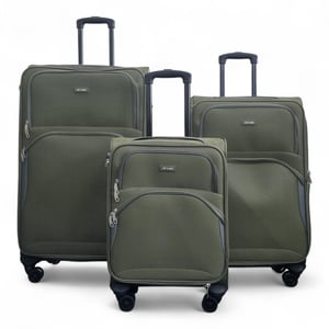 Erweiterbarer weicher Khaki-Grün-Koffer mit 8 Rädern, leichtes Gepäck, Reisetaschen