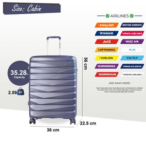 Hartschalen-Kabinenkoffer PP Gepäckkoffer Passend für Easyjet, Ryanair