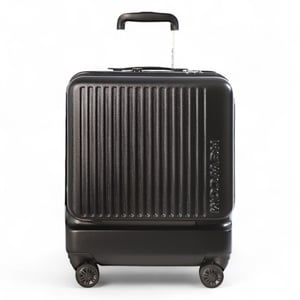 Robuster EasyJet Ryanair Handgepäck-Reisekoffer, 39 x 26 x 51,5 cm, vorne offen, Schwarz