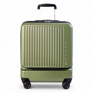 Robuster EasyJet Ryanair Handgepäck-Reisekoffer, 39 x 26 x 51,5 cm, Olivgrün, vorne offen