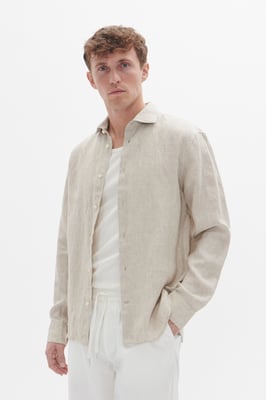 Langarm - Hemd MAmarc Gerade Passform beige