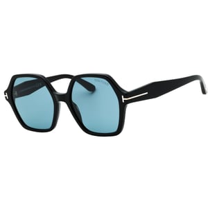 Tom Ford - Romy - Sonnenbrille In Smoke Mit Sechseckigen Gläsern In Glänzendem Schwarz