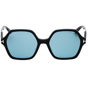 Tom Ford - Romy - Sonnenbrille In Smoke Mit Sechseckigen Gläsern In Glänzendem Schwarz