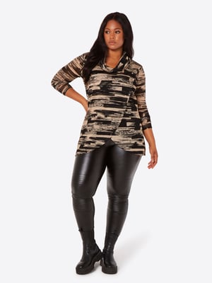 Apricot Lederlook Biker Leggings