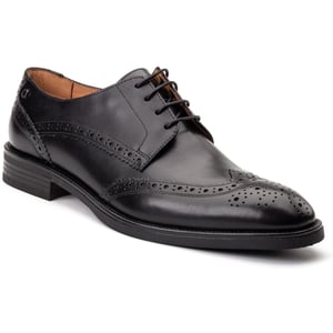 Base London Herren Elegante Schwarze Brogues aus Leder