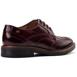 Base London York Leder Herren Bordo Brogues Schuhe