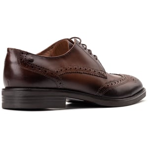 Base London Herren Braun Brogues Schuhe aus Leder mit Tasche