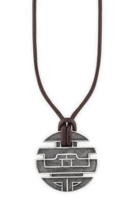 cai Anhänger mit Kette 925/- Sterling Silber oxidiert Münze