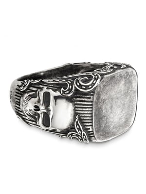 cai Ring 925/- Sterling Silber matt-oxidiert Totenkopf