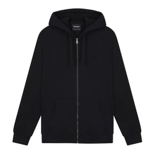Lyle & Scott Tonal Eagle Jet Black Kapuzenpullover Mit Durchgehendem Reißverschluss