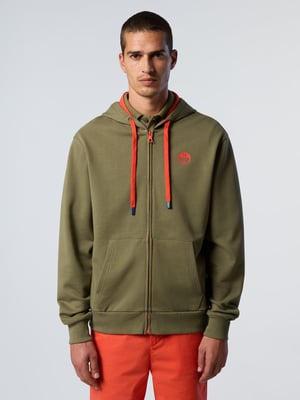 North Sails Kapuzenpullover Durchgehender Reißverschluss mit Logo-Patch
