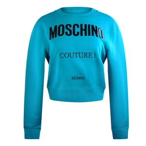 Türkisblaues Sweatshirt Mit Moschino Couture-logo