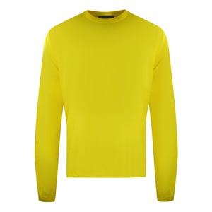 Dsquared2 - Gelbes Langarm-t-shirt Mit Großem Logo Auf Der Rückseite