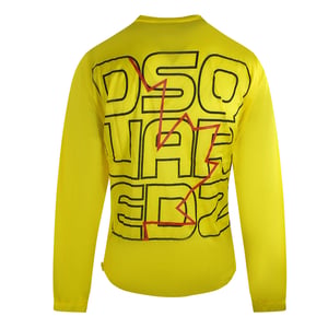 Dsquared2 - Gelbes Langarm-t-shirt Mit Großem Logo Auf Der Rückseite