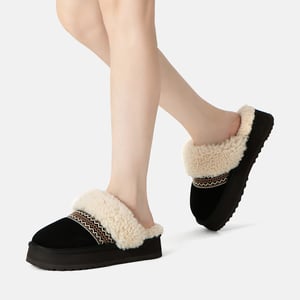 EVER AU Australien Damen Crake Strickplattform Schafsfell Hausschuhe