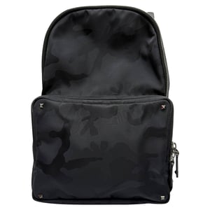 Valentino Camouflage Jacquard Rucksack aus schwarzem Nylon