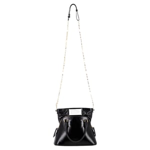 Maison Margiela 5AC Classique Micro Bag aus schwarzem Leder