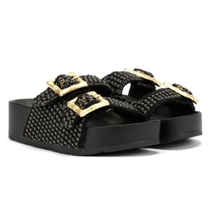 Desert Fleur Super Damen Schwarze Sandalen