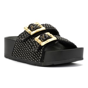 Desert Fleur Super Damen Schwarze Sandalen