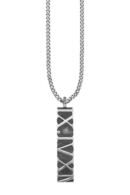 cai Anhänger mit Kette 925/- Sterling Silber matt Spinell