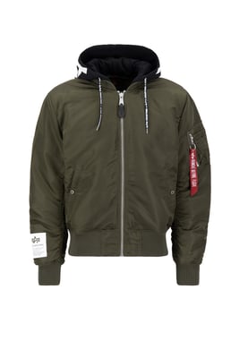 MA-1 Zip Hood Print Bomber Jacket