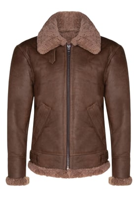 Herren Braune B3 WW2 Schaffell Leder Fliegerjacke-Seshego