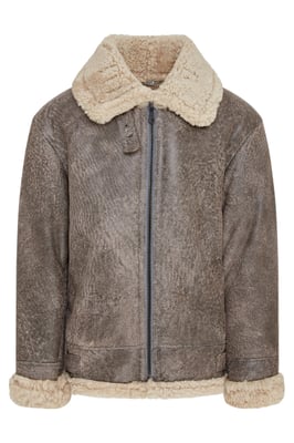 Herren Fliegerjacke aus Schaffellleder B3 WW2, grau, Seshego