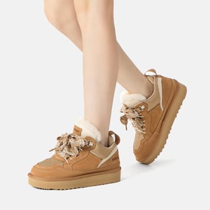 EVER AU Australien Damen Marmorierte Schnür-Plateau-Sneaker-Boots