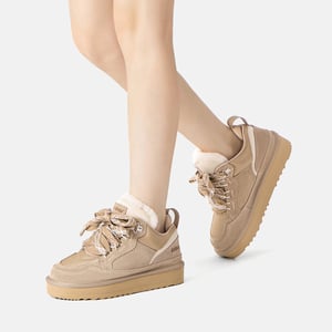 EVER AU Australien Damen Marmorierte Schnürschuh-Plateau-Stiefel