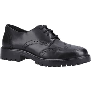 Hush Puppies Athena Senioren Leder Mädchen schwarze Brogues