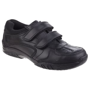 Hush Puppies Jezza Senior Leder Jungen Schwarz Slipper