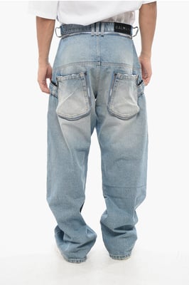 Loose Fit Jeans mit Klettverschluss-Details 26cm in Blau