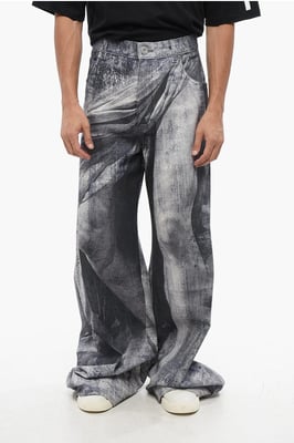 Loose Fit Jeans mit Statuen-Print 38cm in Blau, Grigio