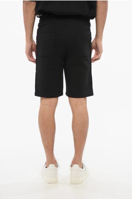 Jersey-Shorts mit seitlichem Logoband in Schwarz