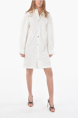 COMPACT Hemdkleid mit Druckknöpfen in Weiß