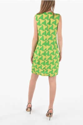 PARACHUTE Minikleid mit tiefem Ausschnitt und Wellenmuster in Giallo, Verde