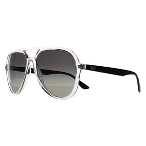 Ray-Ban RB4376 647711 polierte transparente graue Sonnenbrille mit Farbverlauf