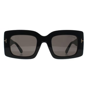 Tom Ford Brigitta FT1188 01A glÃ¤nzend schwarz grau mit hellem Spiegel Sonnenbrille
