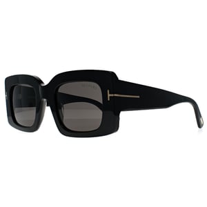 Tom Ford Brigitta FT1188 01A glÃ¤nzend schwarz grau mit hellem Spiegel Sonnenbrille