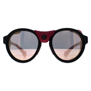 Moncler ML0046 01C glänzend schwarz rosa Rauch Spiegel Sonnenbrille