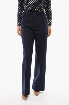Regular Fit Wollhose in Blau