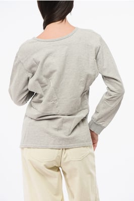 MM1 MM10 – Graues Sweatshirt mit Rundhalsausschnitt und 2 Knöpfen