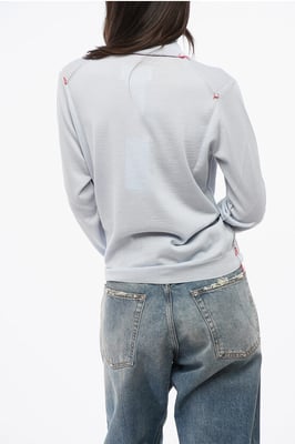 MM4 MM14 – Einfarbiger Rollkragenpullover aus Wolle in Hellblau