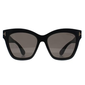 Tom Ford Elvira FT1217 01A glÃ¤nzend schwarz grau mit hellem Spiegel Sonnenbrille