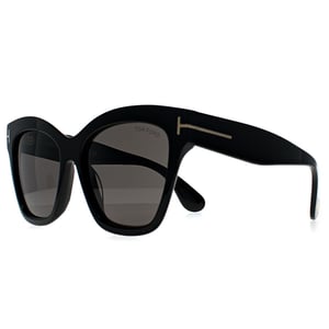 Tom Ford Elvira FT1217 01A glÃ¤nzend schwarz grau mit hellem Spiegel Sonnenbrille