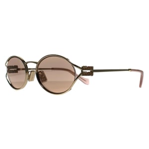 Miu Miu MU52YS ZVN20F blassgoldene rosa Spiegel-Sonnenbrille