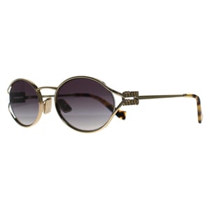 Miu Miu MU52YS ZVN5D1 Sonnenbrille aus Messing Gold dunkelbraun