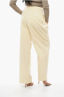 Palazzohose aus Seidenmischung in Beige
