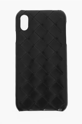 Gewebte Lederhülle für das iPhone XS MAX in Schwarz